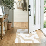 Swirl Beige and Neutral Beige Abstract Swirl Area Rug