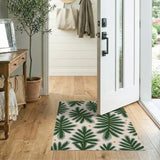 Green Fir Branches Gold Stars Area Rug