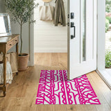 Pink Interwoven Geometric Knot Area Rug