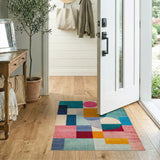 Geometric Modern Multi-color and Patterns Vibrant Geometric Color Block Area Rug