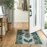 Green Leaf Teardrop Area Rug