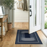 Navy Concentric Frames Geometric Area Rug
