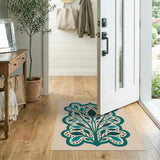 Teal Leaf Arch Floral Area Rug