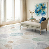 Neutral Pebble Washable Area Rug