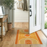 Basketball Geometric Modern Orange Basketball Court Area Rug
