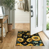 Vibrant Sunflowers Butterflies Area Rug
