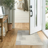 Modern Abstract Grey Block Geometric Area Rug