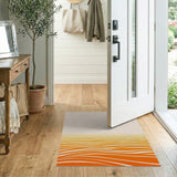 Orange Wavy Gradient Area Rug