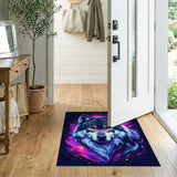 Cosmic Neon Wolf Area Rug