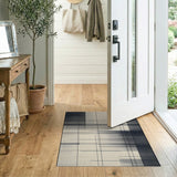 Geometric Modern Black Grid Geometric Area Rug