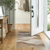 Modern Wavy Hills Brown Tan Area Rug