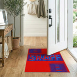 SWAFF Bold Red Blue Geometric Area Rug