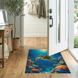 Sea Turtle Coral Reef Coastal Area Rug