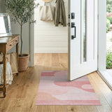 Blush Pink Abstract Wavy Area Rug