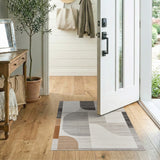 Modern Abstract Geometric Grey Area Rug