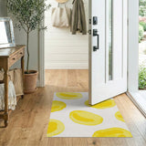 Cheerful Yellow Banana Peel Watercolor Rug
