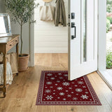 Red Snowflake Elegance Area Rug
