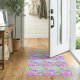 Whimsical Heart Flower Cartoon Area Rug