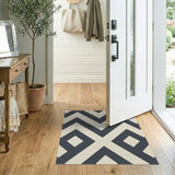 Grey Modern Grey Zigzag Geometric Area Rug