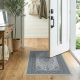 Grey Navy Traditional Persian Medallion Rug