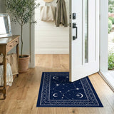 Navy Celestial Constellation Area Rug with Moons