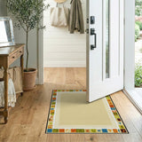 Colorful Alphabet Border Kids Rug