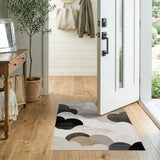 Abstract Neutral Layered Area Rug