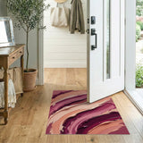 Sweeping Pink Peach Abstract Area Rug