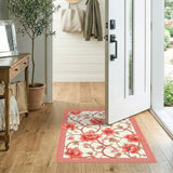 Red Floral Vintage Floral Vintage Area Rug