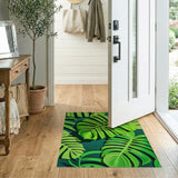 Vibrant Monstera Leaf Green Area Rug