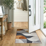 Abstract Geometric Brown Tan Area Rug