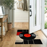 Modern Geometric Vinyl Record Area Rug