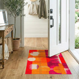 Geometric Modern Red Bold Red Geometric Circles Area Rug