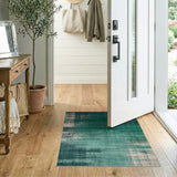 Abstract Area Emerald Green Distressed Abstract Area Rug