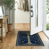 Golden Tree of Life Navy Area Rug