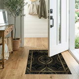 Geometric Modern Gold Swirl Geometric Area Rug