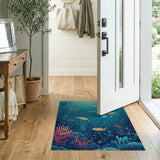 Vibrant Underwater Fish Coral Reef Area Rug