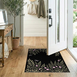 Golden Leaf Pink Blossom Dragonfly Area Rug
