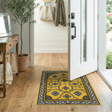 Ornate Yellow Arch Persian Rug