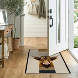 Highland Cow Portrait Rustic Rug