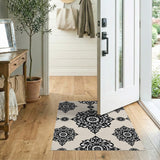 Elegant Black Mandala Persian Area Rug