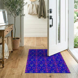 Royal Blue Hot Pink Damask Area Rug