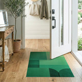 Vibrant Green Geometric Modern Area Rug