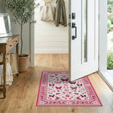 Pink Floral Vintage Vintage Pink Butterfly Floral Area Rug