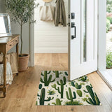 Vibrant Green Cactus Succulent Garden Area Rug