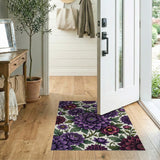 Purple Dahlia Floral Area Rug