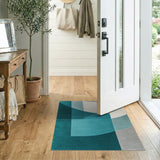 Teal Geometric Abstract Area Rug