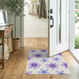 Floral Vintage Purple Cosmos Floral Area Rug