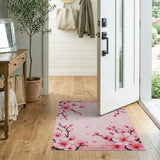 Cherry Blossom Pink Floral Area Rug