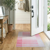 Blush Pink Striped Geometric Area Rug